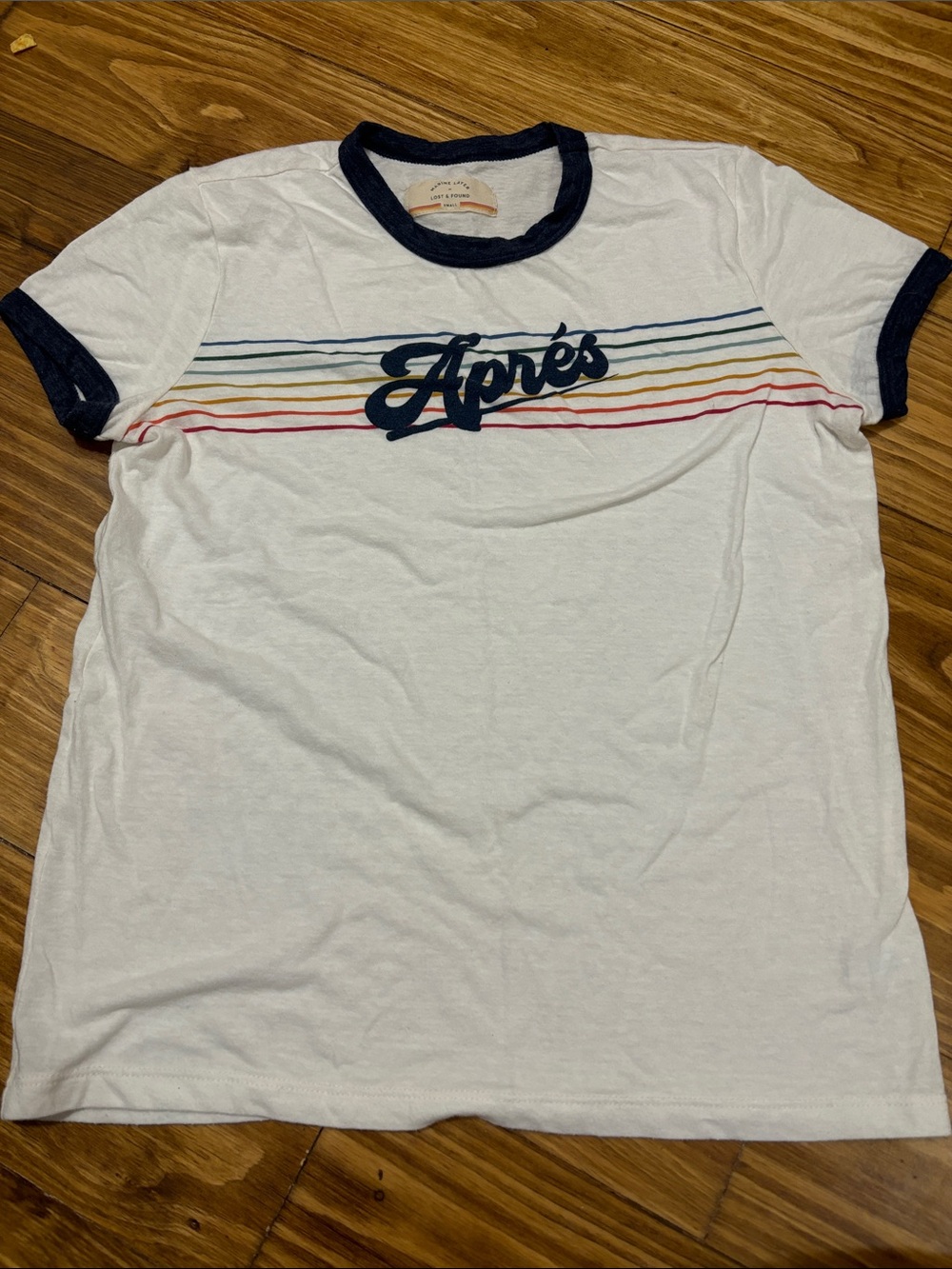 Marine Layer x Lost & Found “Apres” Striped Ringer Shirt Size Small